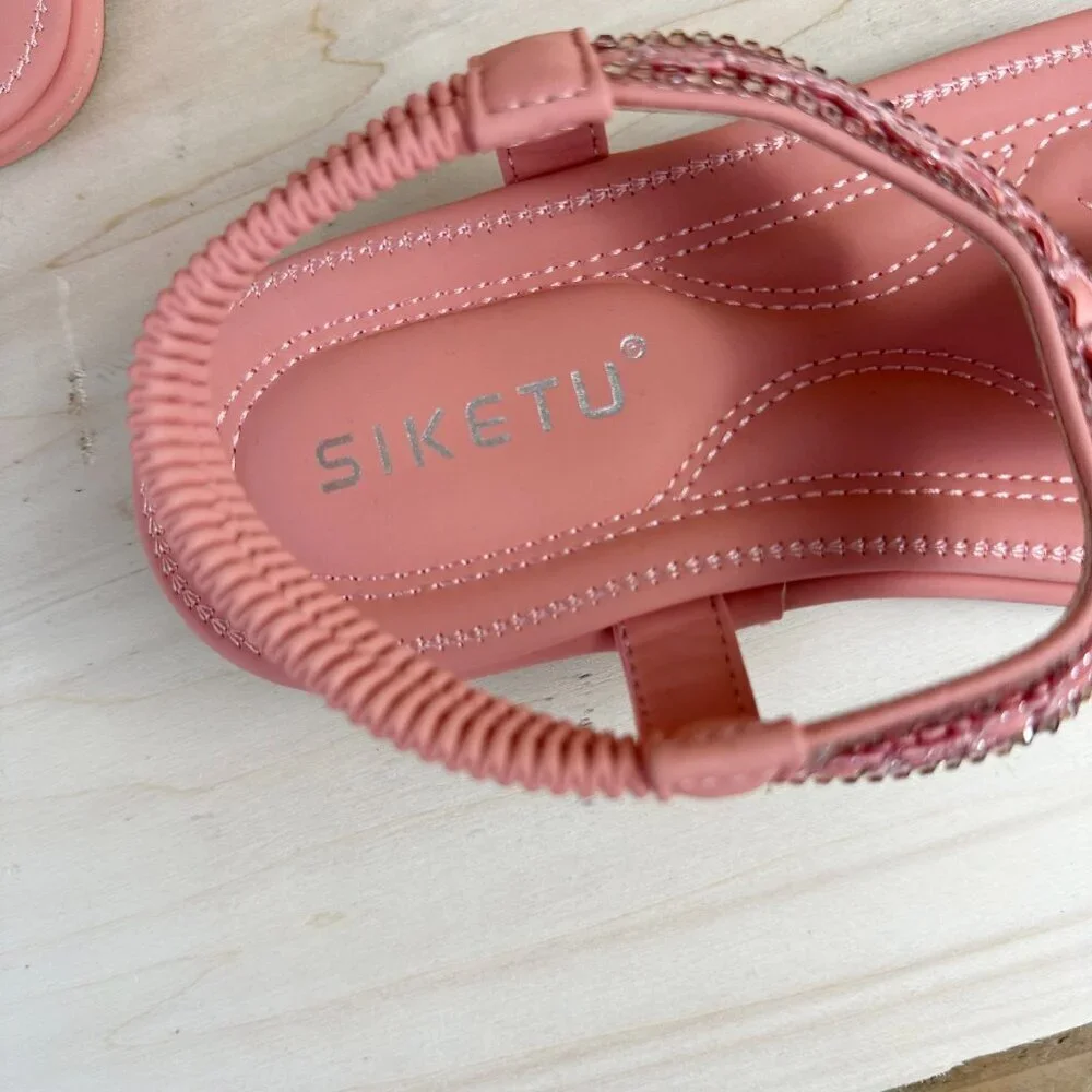 Siketu Coral Thong‎ Sandals Gold Hardware 39 Peach 8 bohemian NWB